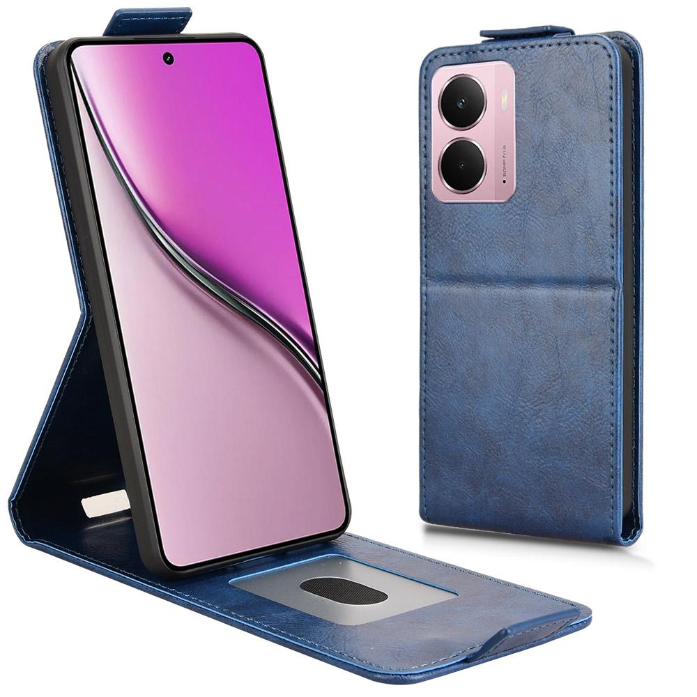 

Чохол-підставка для Realme P3 5G/Neo7x 5G/14 5G Магнітна застібка Вертикальна відкидна шкіряна кришка для телефону з тримачем для карток Dark Blue