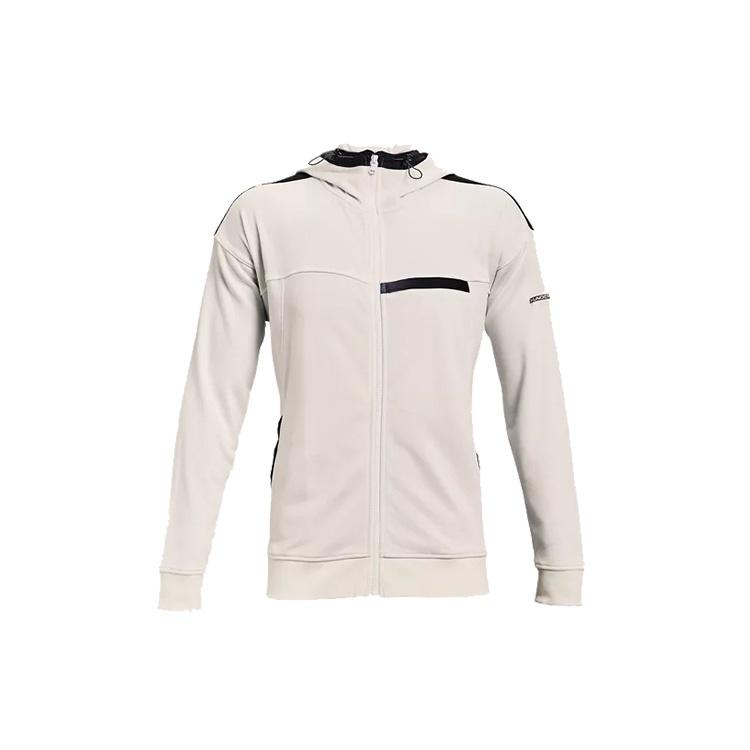 Men s Under Armour Rival Terry AMP Casual Sports Zipper Hooded Jacket White 1361595-112 XXXL