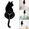 Wall Clock with Swinging Tail Silent Decorative Acrylic Battery Operated Easy To Read for Indoor Hotel Home Cafe Decor 55KF