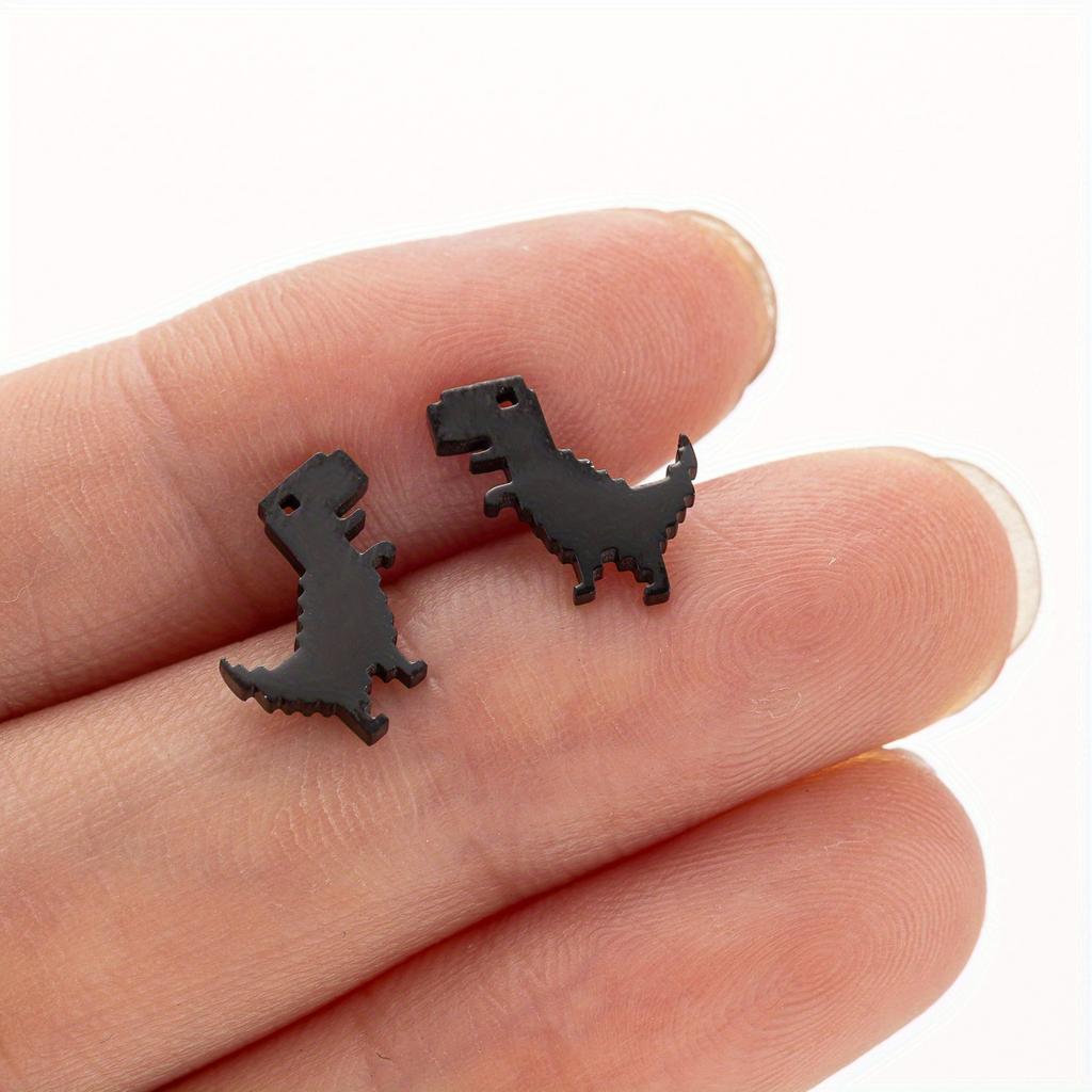 Nové Módní Minimalistické Mini Náušnice s Dinosaury 1 Pár Roztomilý Styl Dámské Dívčí Šperky Denní Doplňky Volba Dárku