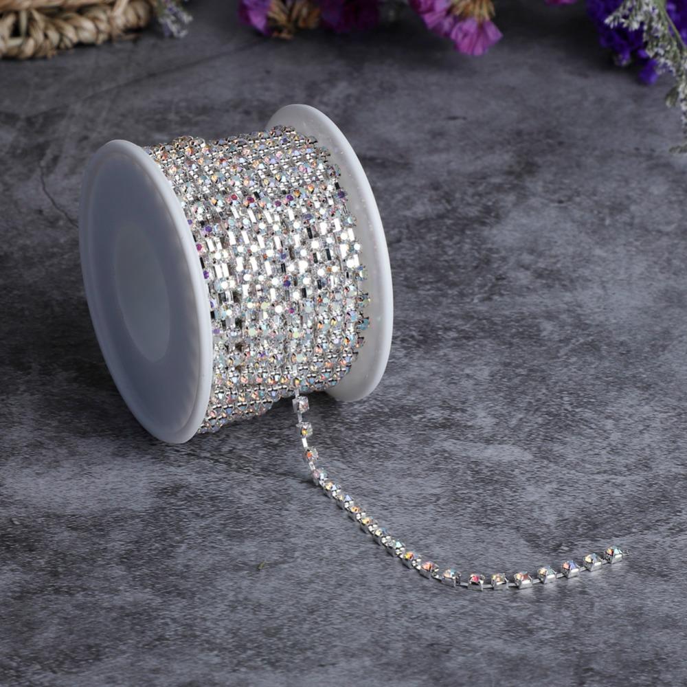 1PCS Close Trim Rhinestone Cup Chain 10 Yards Length Diamond Claw Chain  DIY Crafts