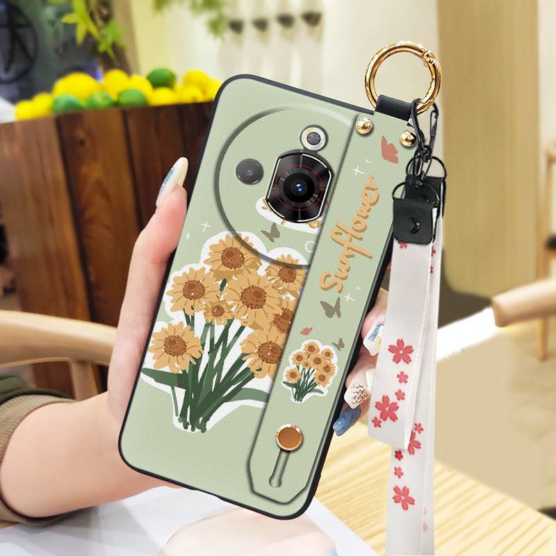 Fashion Design Waterproof Phone Case For ZTE Nubia Focus Pro 5G Dirt-resistant Kickstand Lanyard Anti-dust Protective