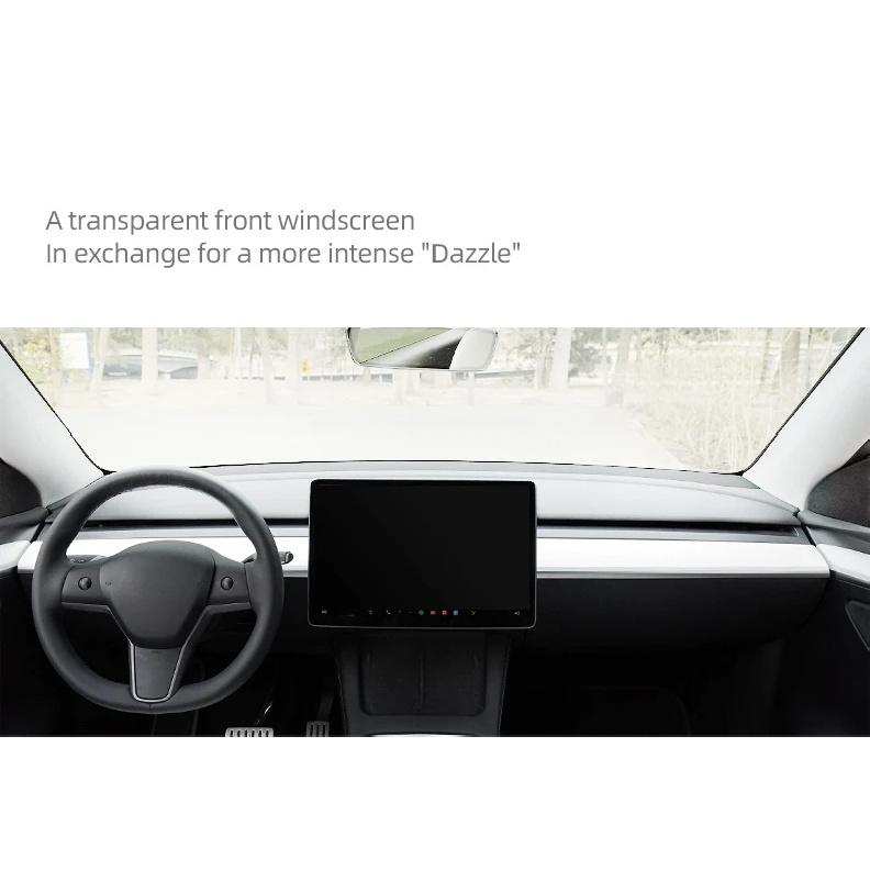 For Tesla Model 3 Y 2018-2022 Made of Alcantara Dashboard Instrument Trim Sunshade Pad Sticker Car Interior Tuning Accessories