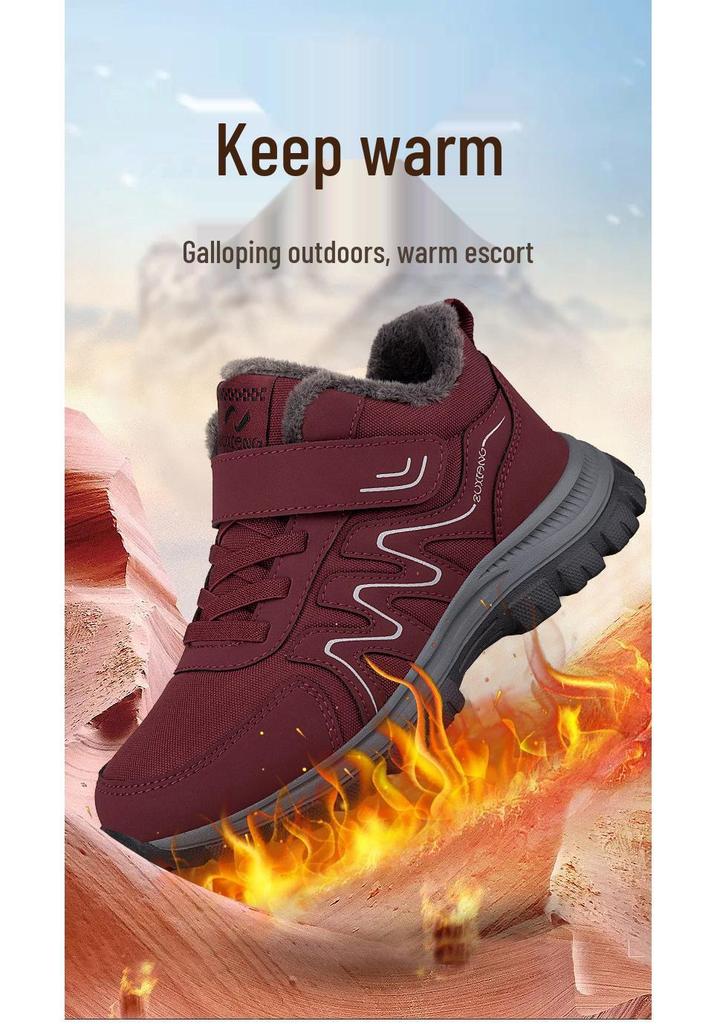 Warm Non-Slip Cotton Shoes: Cozy Soft-Soled Sneakers for Elderly Women, Perfect for Winter Walks