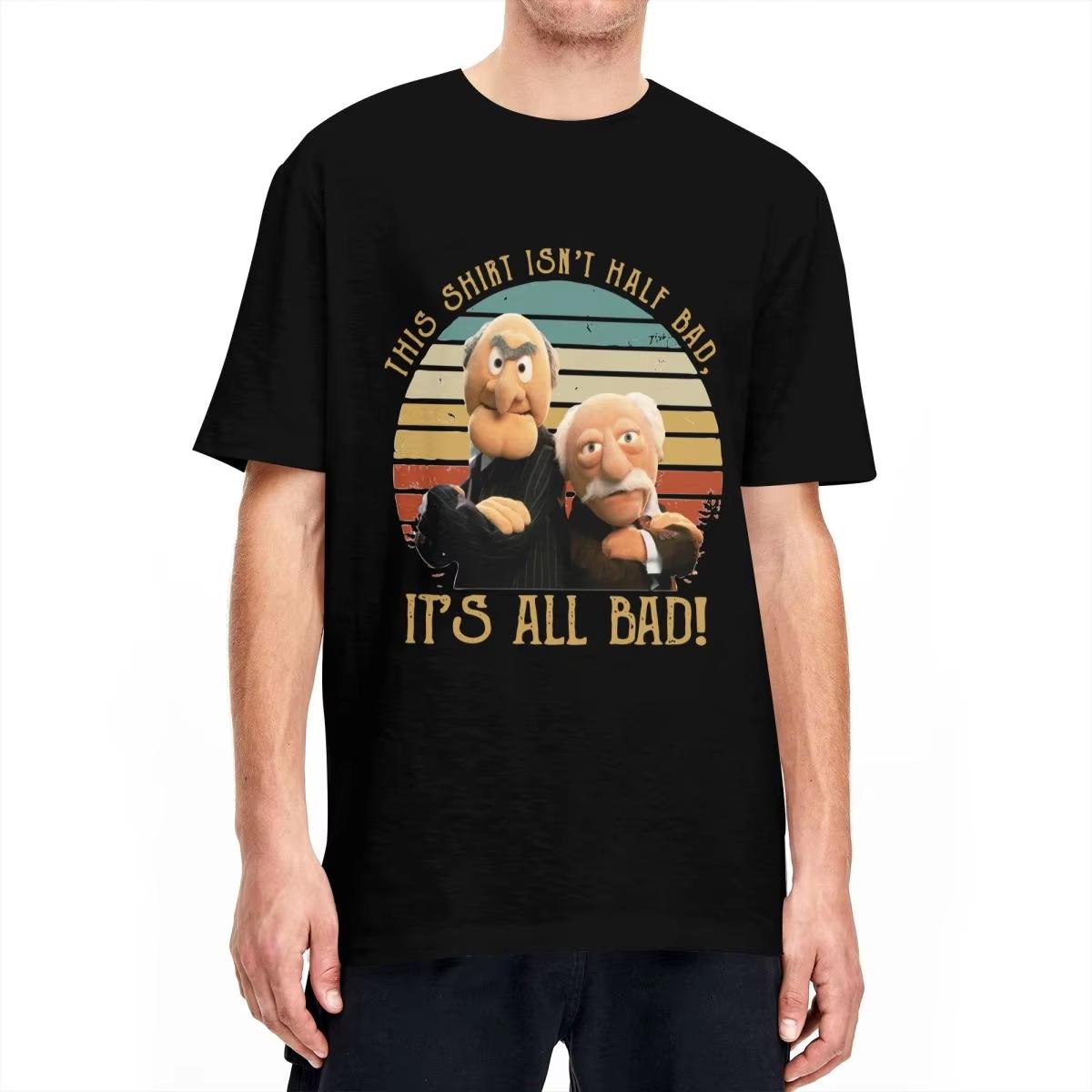 Men T-Shirts Vintage Statler And Waldorf Muppet Show Fan Gift Cotton Tees Short Sleeve T Shirts Round Collar Tops Graphic S