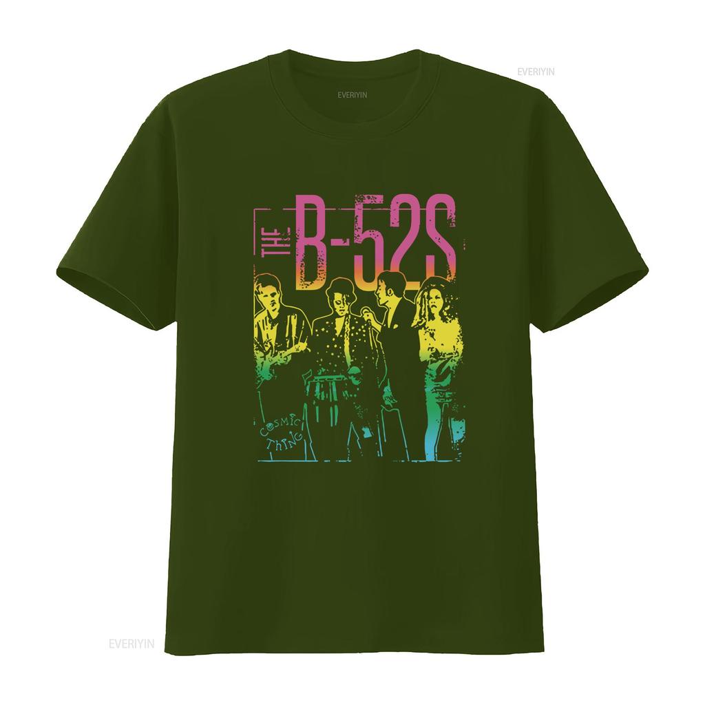 Maglietta con Foto della Band Copertina dell'Album Cosmic Thing dei B-52 Stile Rock Retrò per Appassionati di Musica vintage Lavata alla Moda Leggermente Casual