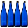 Blue Glass Water Bottles, 720ml, Set of 4, Storage and Refill Containers, Made In Japan, Blue Bottle GLASS BOTTLE SA720PGCB4