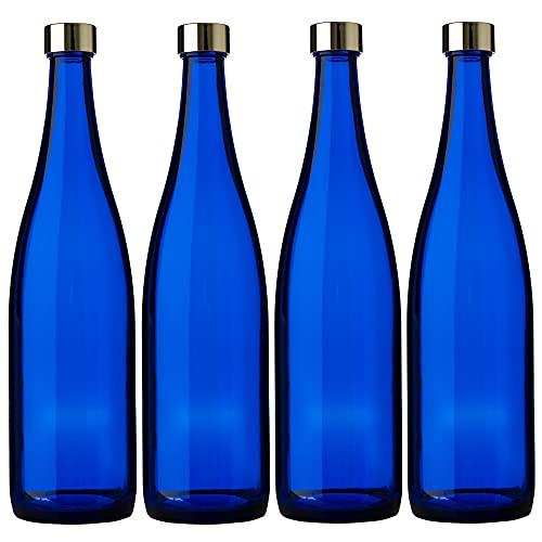 

Blue Glass Water Bottles, 720ml, Set of 4, Storage and Refill Containers, Made in Japan, Blue Bottle GLASS BOTTLE SA720PGCB4
