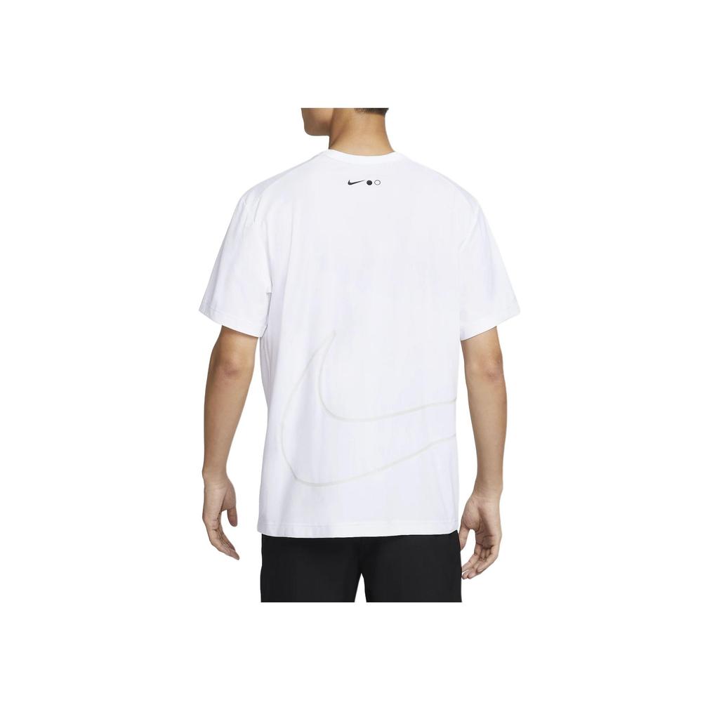 Nike Logo Print Loose Fit Crew Neck Short Sleeve T-Shirt With Drop Shoulders Men Tops White HF4635-100