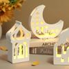 Top Quality Middle Eastern Style Hollow House Plaster Lampshade Silicone Mold DIY Moon Candle Holder Resin Molds For Eid Al Fitr
