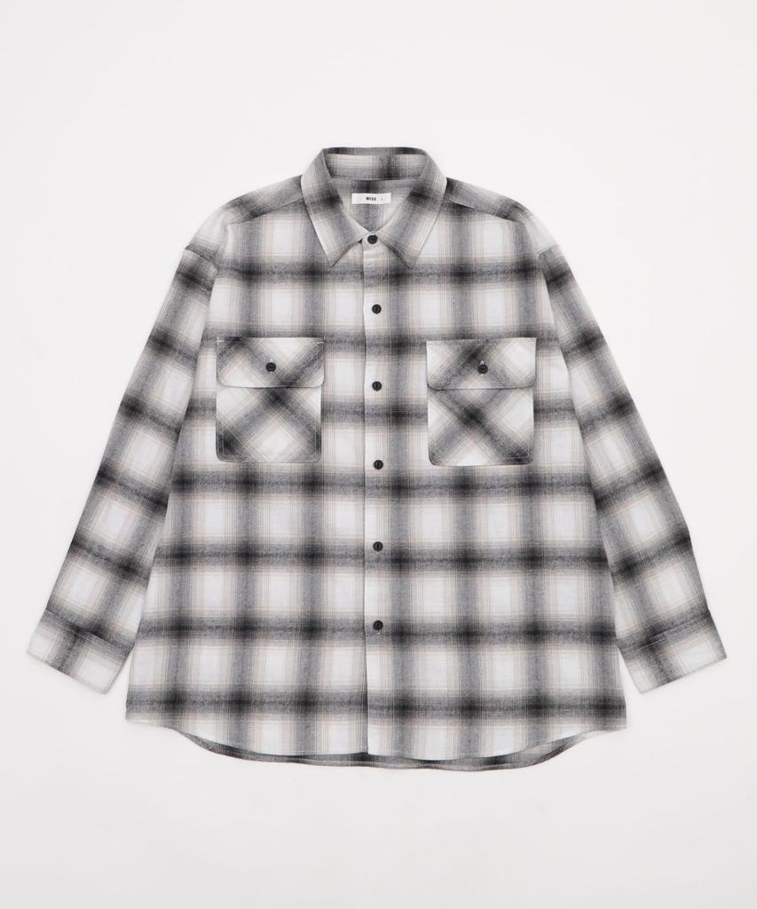 WEGO Unisex Ombre Check Flannel Long Checked Oversized Size Pattern 2 Shirt, Sleeve, Top, Autumn/Winter Clothes, Silhouette, Gift, Men's, L,