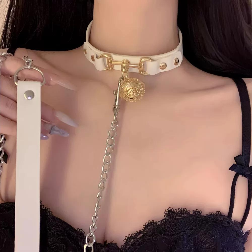 Ρυθμιζόμενο Κολιέ Choker Κουδουνάκι Unisex με Αλυσίδα Λουρί, Γοτθικό Punk Cosplay Κολιέ Κοσμήματα για Άνδρες Γυναίκες Καθημερινό Πάρτι