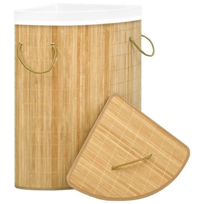 VidaXL Panier à linge d'angle Bambou 60 L