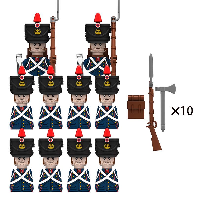 Napoleon Wars Military Figures Army Soliders Weaponry Suit Small Particles Building Blocks Childrens DIY Toys Boys Gifts