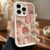 Phone Case: 2D Flat Design Suitable for iPhone 18 17 16 15 14 13 Pro Protective Case, Plush Strawberry, Perfect Christmas and Halloween Holiday Gift