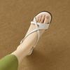 Krazing Pot Cow Skin Thick Med Heels Peep Toe Summer Size 42 Brand Shoes Concise Design Gladiator Elegant Women Sandals