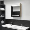 Day and Night - Day and Night Bathroom Cabinet with LED Mirror White and Oak 50x14x60 Cm