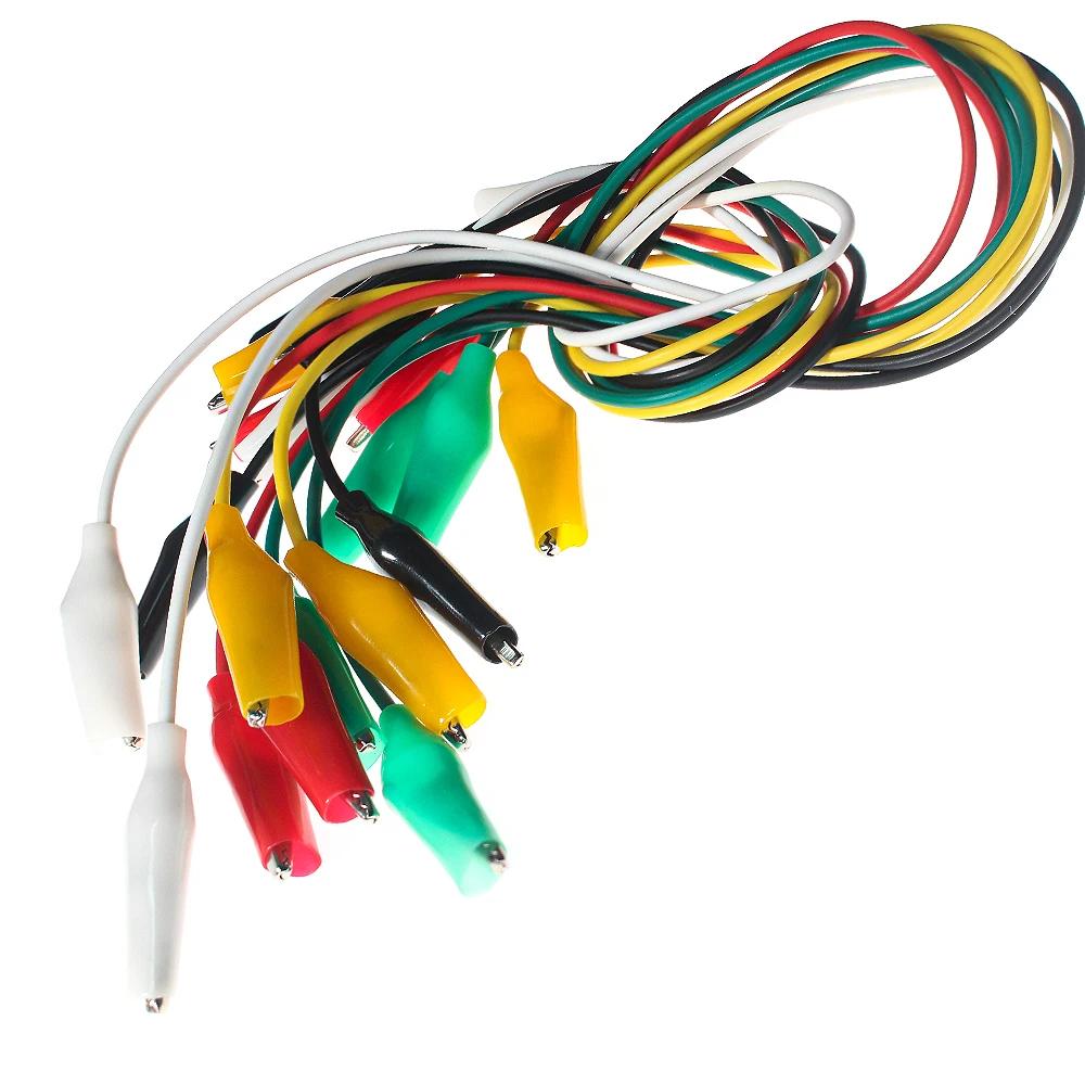 

10PCS Alligator Clips Electrical DIY Test Leads Alligator Double-ended Crocodile Clips Roach Clip Test Jumper Wire 48 49.5 50CM
