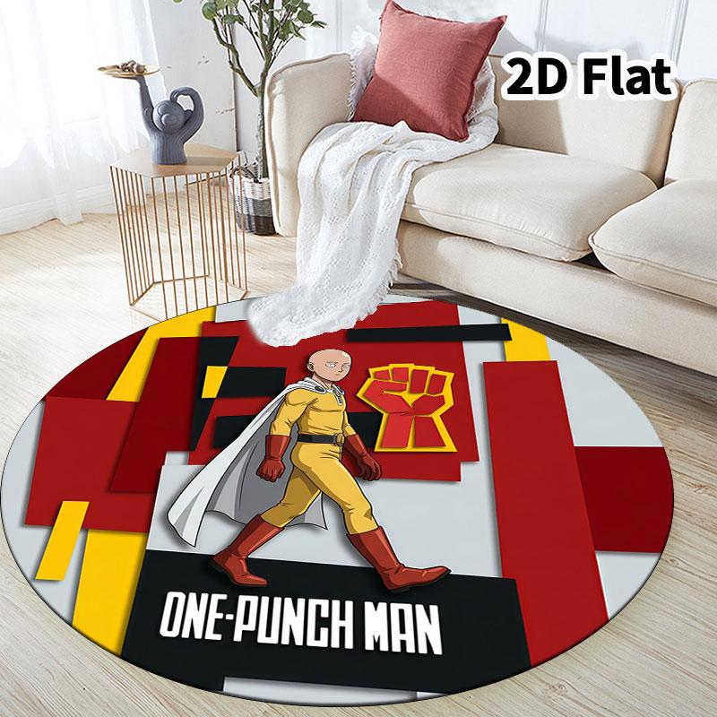 Onepunch Man Round Area Rug Carpet Rug For Living Room Bedroom Sofa Playroom Decor Nonslip Floor Mat