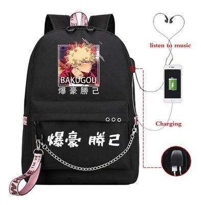 Sac de voyage My Hero Academia Anime Périphérique Sac à dos USB Grande capacité Étudiant Sac d'école