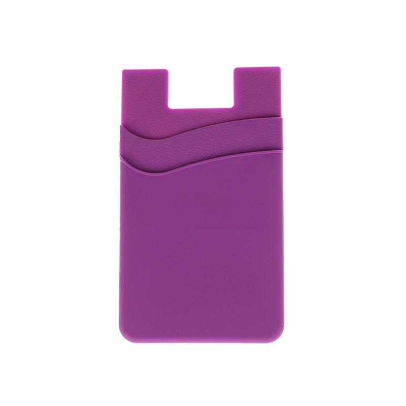 Double-Layer Silicone Mobile Phone Back Pocket Card Holder Case Pouch Adhesive Sticker Phone Back Cover Id Card Wallet Pocket