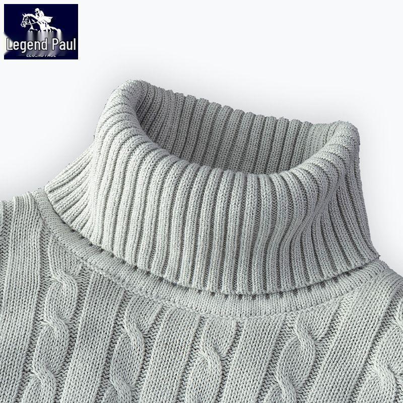 Men's Soft Cotton Turtleneck Sweater with Velvet Lining - Thick, Warm, and Stylish