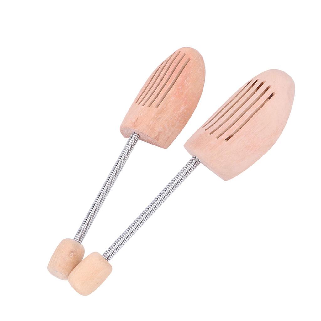 2Pcs Wood Anti Deformation Anti Wrinkle Women Men Shoe Tree   with Spring Column(35 36)