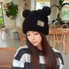 Elegant Little Bear Hat For Women Girls Thickening Casual Pullover Hat Embroidered Bear Coldproof Ear Protection Hat Gifts