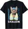 NEW LIMITED Funny Jewish Shabbat Shalom Cute Cat With Kippah T-Shirt