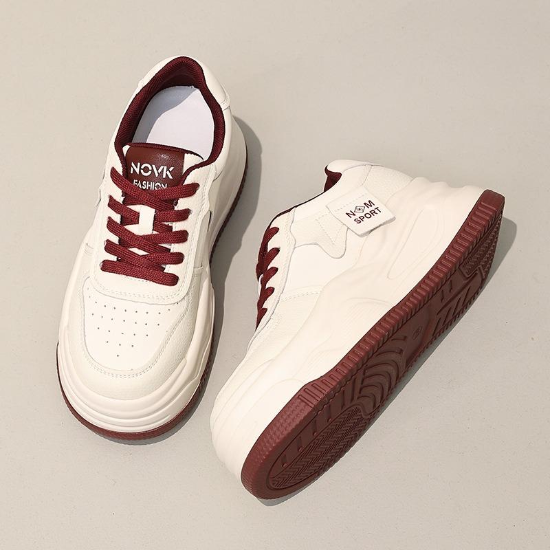 Winter sports shoes women's shoes autumn women's inner height increase thick sole shallow mouth white shoes women's velvet casual shoes