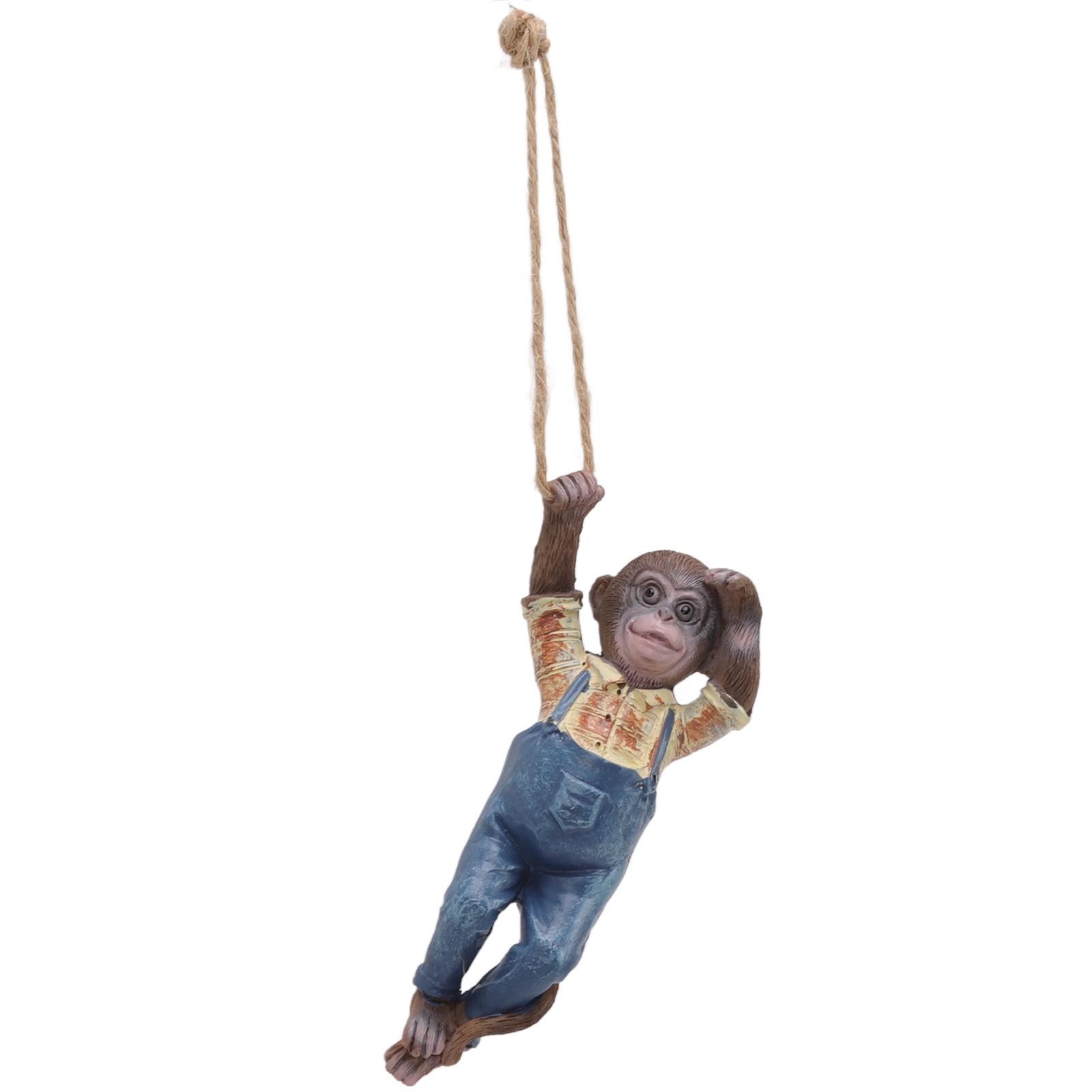 

Garden Monkey Statues Cute Simulation Resin Hanging Monkey Garden Ornament for Outdoor Garden Lawn Patio