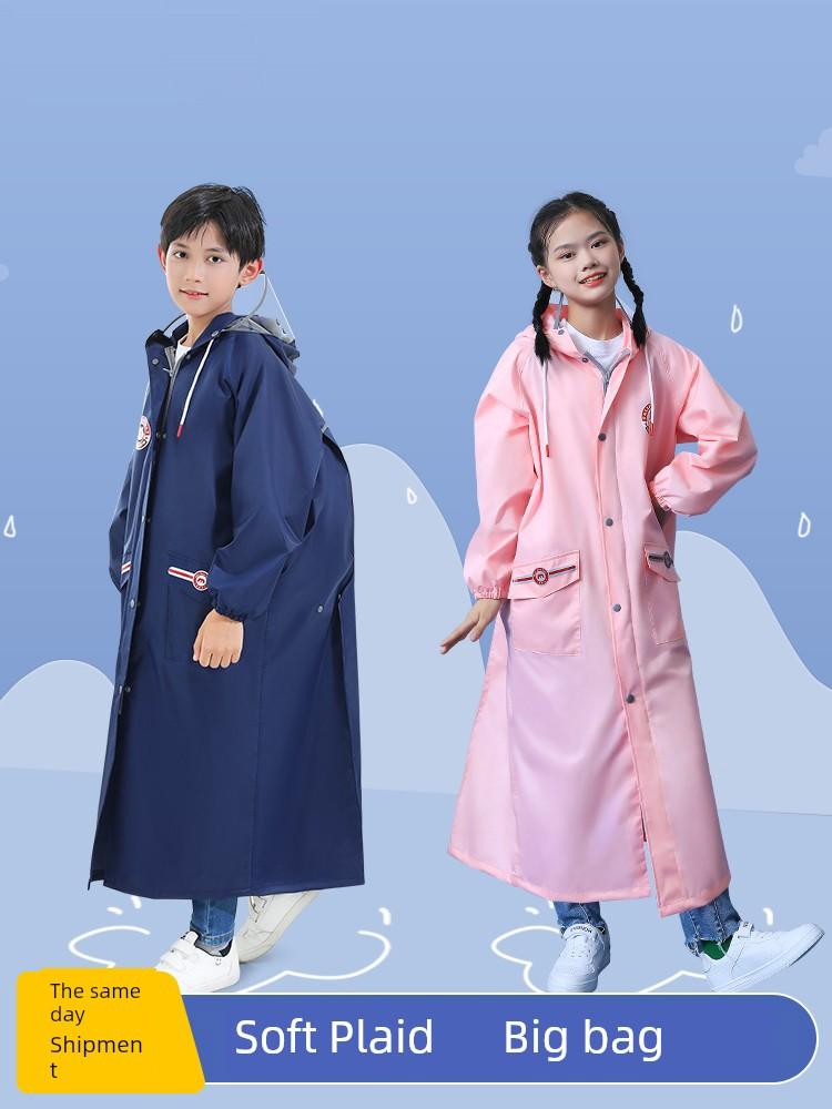 Kinder Regenmantel Jungen Mädchen Regendichte Kleidung Mittelstufen- und Grundschüler Schulspezifisch Jungen und Mädchen Jugend Poncho