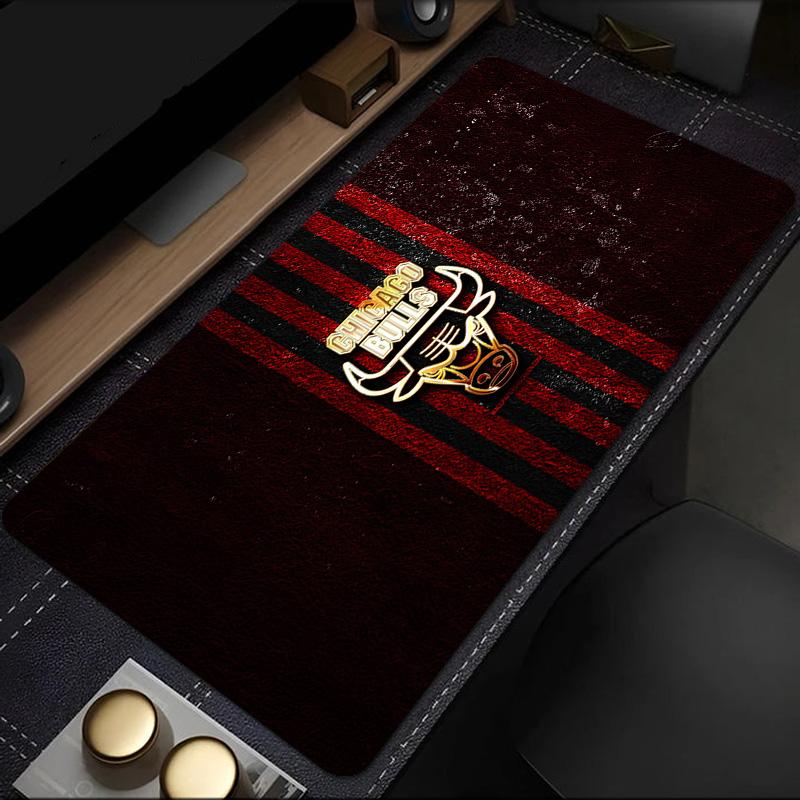 Tappetino per Mouse Logo Chicago Bulls, Base in Gomma, Tappetino per Mouse per Giocatori e Uso Ufficio, Scrivania da Gioco, Tappetino Facile da Pulire Regali di Natale per Fan