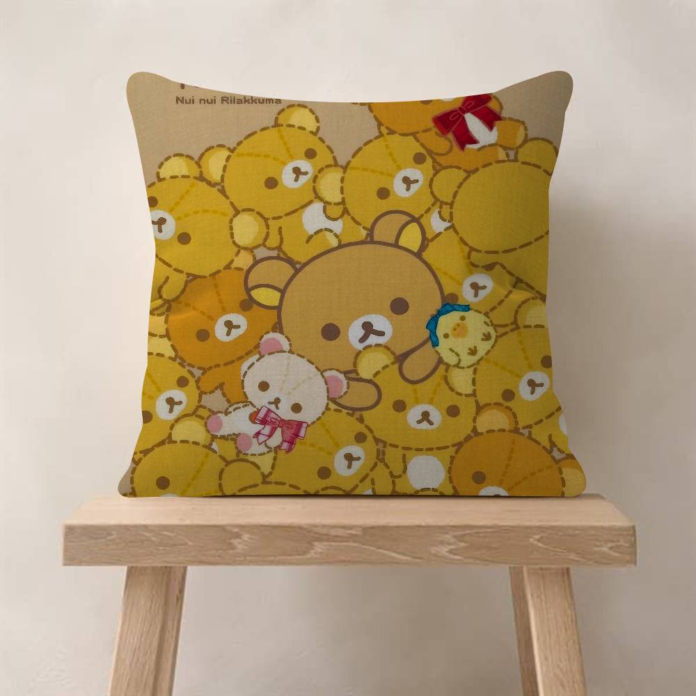 Popular Character Cute R-Rilakkuma Anime Pillow Cover For Bedroom Room And Living Room Sofa Decorative Cushion Cover