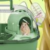 Travel Hamster Cage Small Pet Carrier with Transparent Viewing Dome Pet Crate with Ventilation Slots for Vet Trips Picnics Mice Gerbils Reptiles