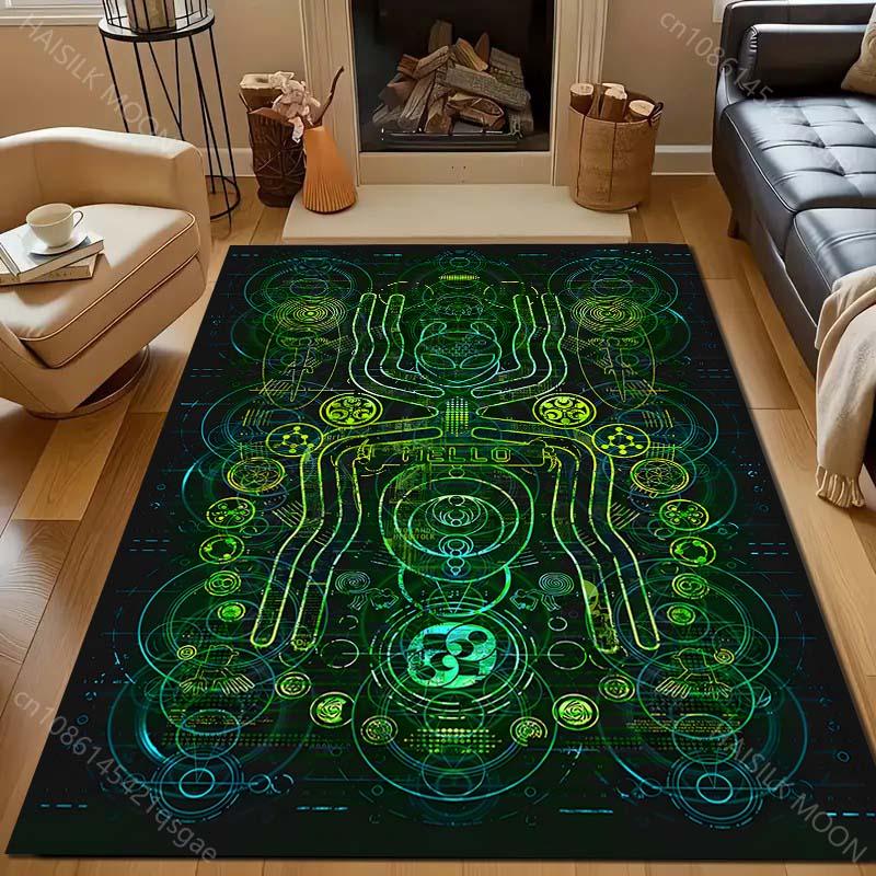 Personality Alien Analysis Print Carpet for Bedroom Living Room Bedside Sofa Floor Mat Modern Home Decor Area Rug Large Size