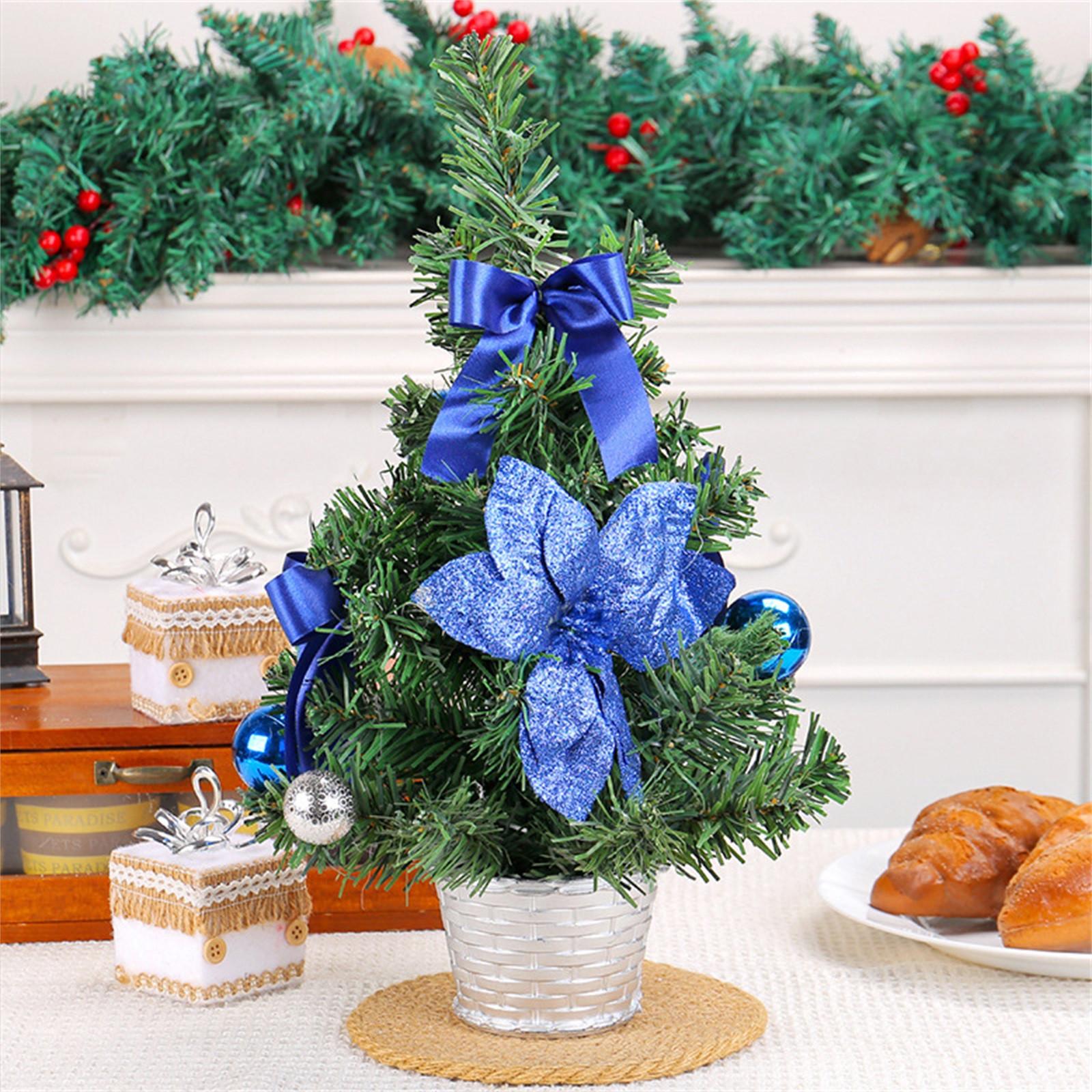 

Рождественская елка Горшечные украшения Рождественский симулятор Рождественский цветок Рождественская елка Настольный макет бонсай Украшения One Size синий