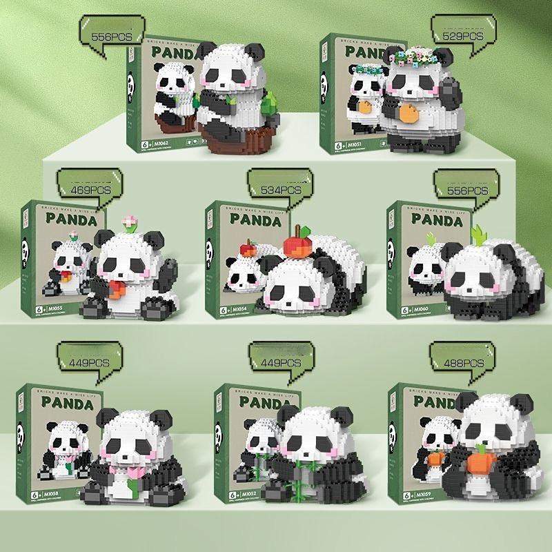 Tier Panda Serie Baustein Figur Niedliches Mikro Modell DIY Diamantsteine Geburtstagsspielzeug für Kinder Jungen Mädchen Geschenke