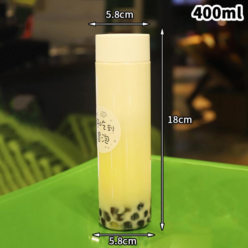 1 Adet Taşınabilir Sütlü Çay İçme Şişesi İçecek Şişesi Plastik Su Bardakları Şeffaf Çay Kahve Şişesi Meyve Suyu İçecek Şişeleri