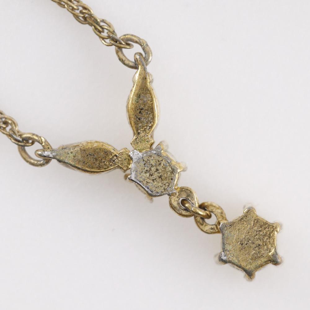NINA RICCI Earing set Necklace Plated Gold/Rhinestone 4.1g Women Used