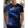 Summer Fashion Comfortable Loose Large T-shirt Portrait 3D Printed Casual Breathable Sports Versatile Round Neck Short Sleeved Men's T-shirt