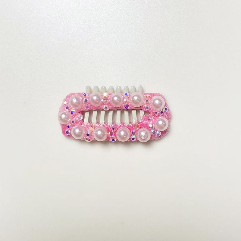 

Заколка для волос ручной работы с жемчугом и стразами для йоркширских терьеров, бишонов, мальтийских болонок и кошек 3.2CM яркий розовый