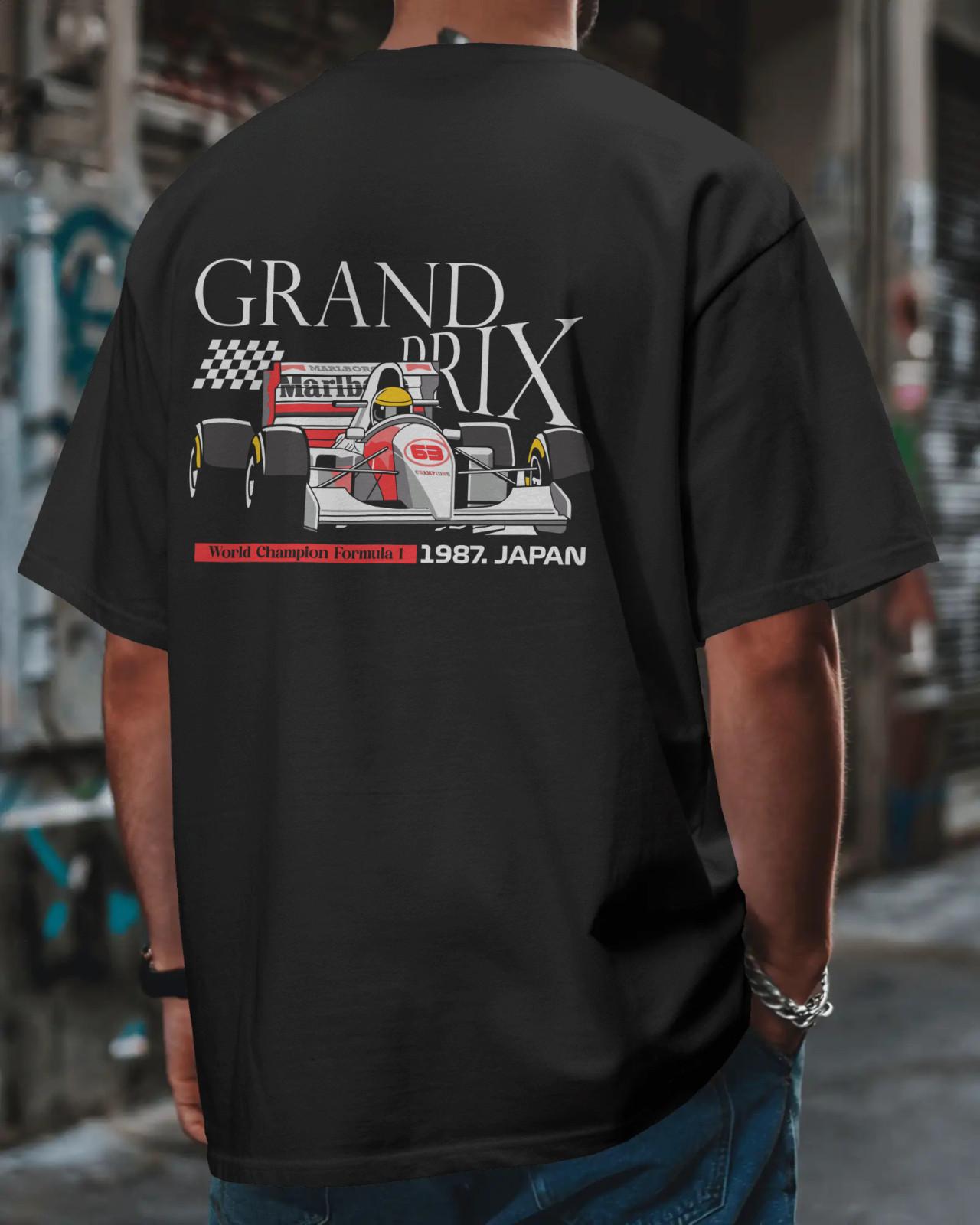 

1987 Japan GP Fan Art T-Shirt Mens Womens Tees Top Suzuka F1 Retro Racing Graphic Unisex Tee S