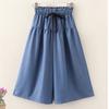 Mädchen Weitbeinige Hosen Sommer Dünne Seide Baumwolle 5-Nadel-Hose, Atmungsaktiv Mittlere Größe Kinder Sommer Mode Cropped Hosen