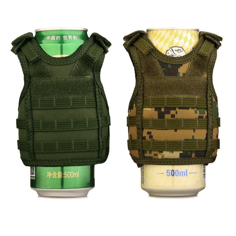 Beer Bottle Mug Decorative Sleeve Insulated Drop-proof Beer Mini Vest Tactical Antifreeze Water Bottle Protective Cover 4