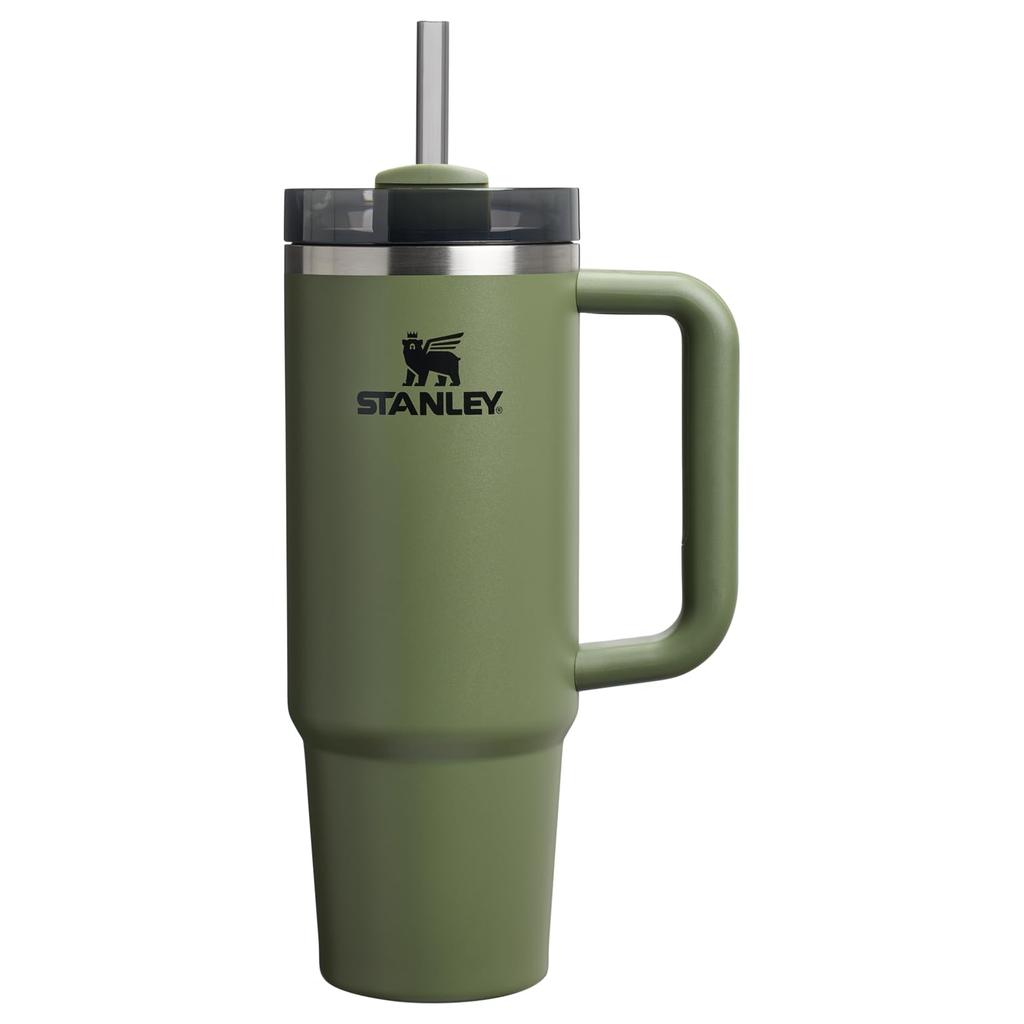 Stanley 1913 Quencher Flow State Vacuum Insulated Dried 30 oz L H2.0 Tumbler, Pine, / 0.89