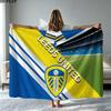Leeds United Logo Print Flannel Blanket High Quality Warm Comfortable Cover for All Seasons Perfect for Gifts Home Decor