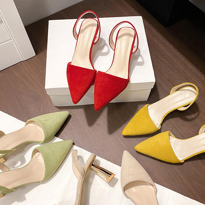 Shoes for Women Hot Sale Slingbacks Women's High Heels Shallow Mouth Office and Career Sexy Slip-on Toe Cap Gladiator Sandals