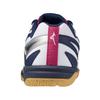 Mizuno Table Tennis Shoes Wave Kaiserburg 8 - Lightweight, for Club Activities and Gymnasiums, Women's, White X Pink X Navy, 23.5 Cm, 3E