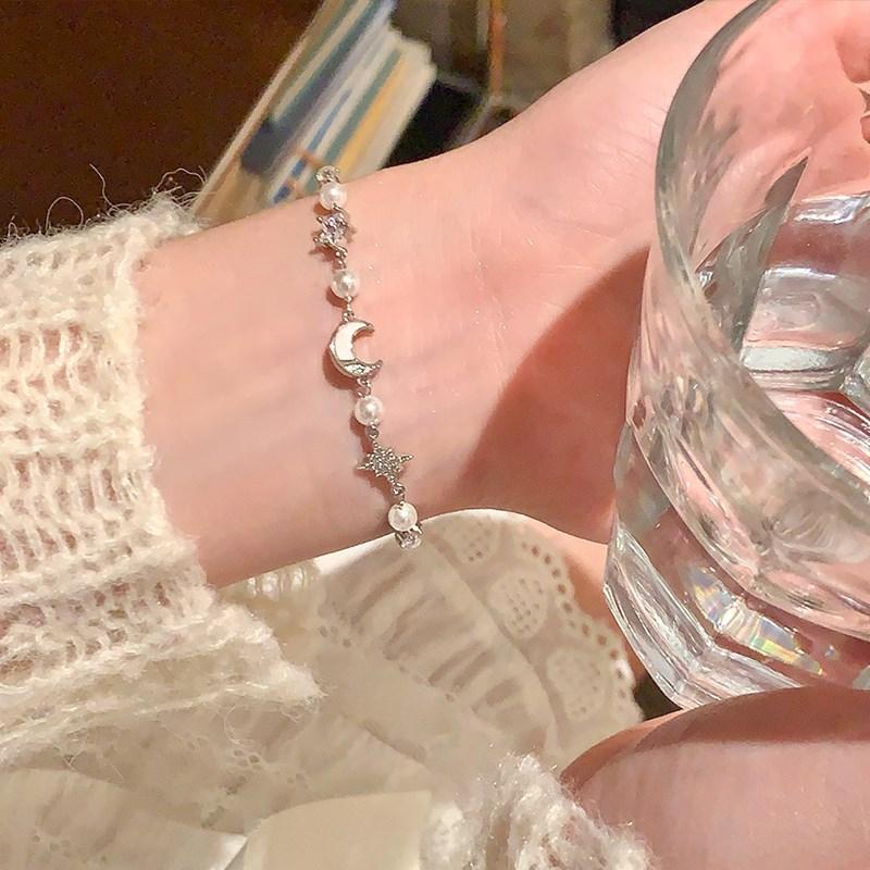 Zircon star moon bracelet Internet celebrities ins cold wind bracelet personality niche fashion versatile jewelry women